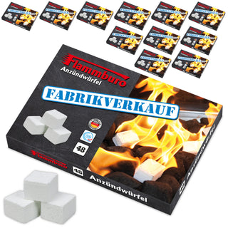 Anzündwürfel Paraffin - 12 Anzündplatten / 576 Würfel
