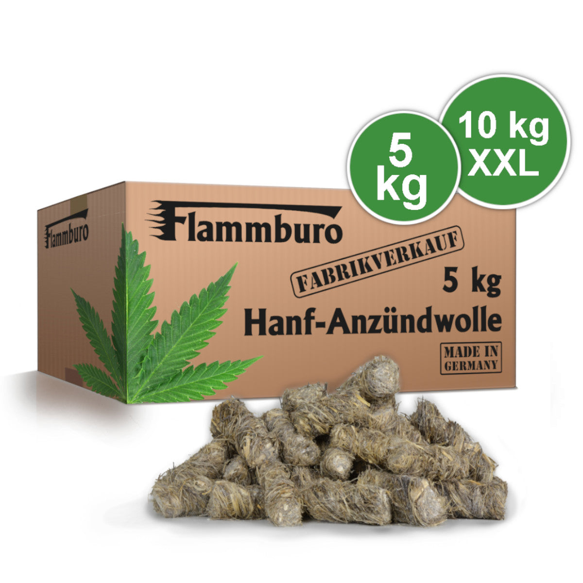 Hanf-Anzündwolle - 5 oder 10 kg