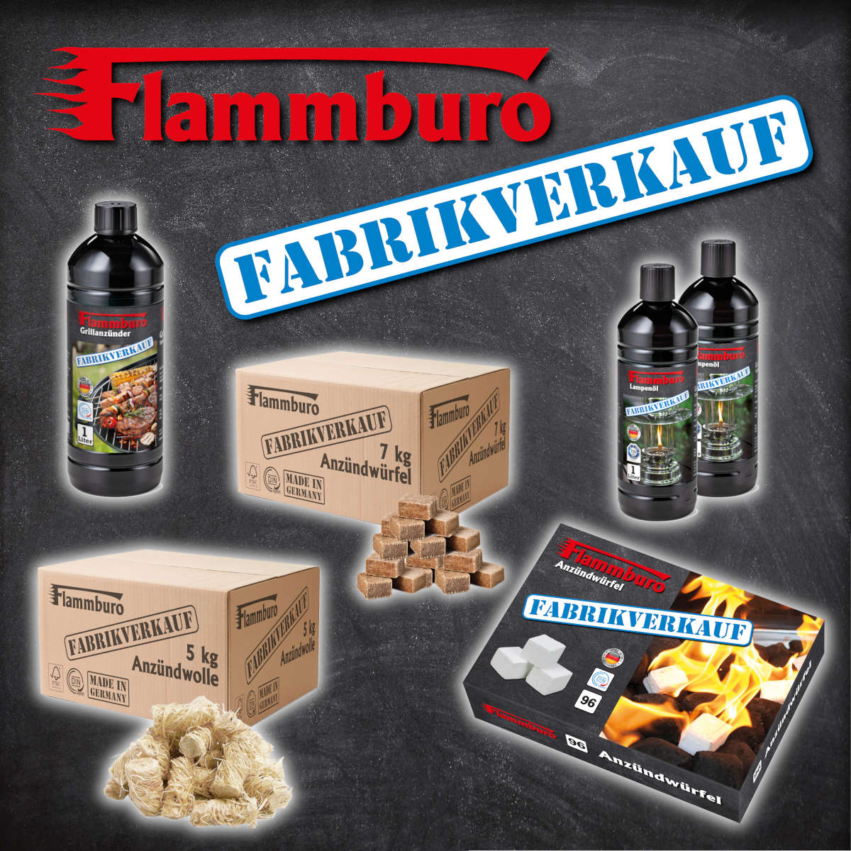 FABRIKVERKAUF Ökologische Anzündwürfel Holz & Wachs - 24 Platten