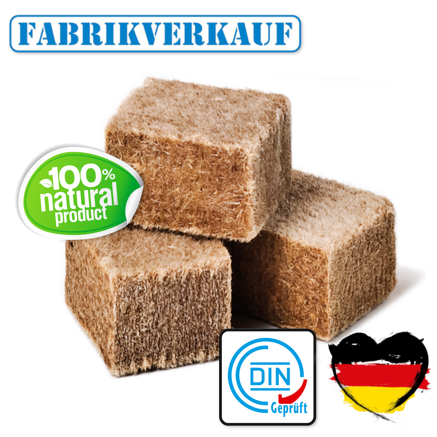 FABRIKVERKAUF Ökologische Anzündwürfel Holz & Wachs - 24 Platten